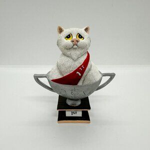 Comic Curious Cats White Cat Trophy Simply The Best #1 First Place Award